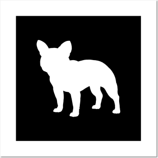 White French Bulldog Silhouette Posters and Art